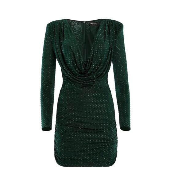 NWT Retrofete Embellished Alpine Mini Dress in Green Pine Size Small - Picture 7 of 13